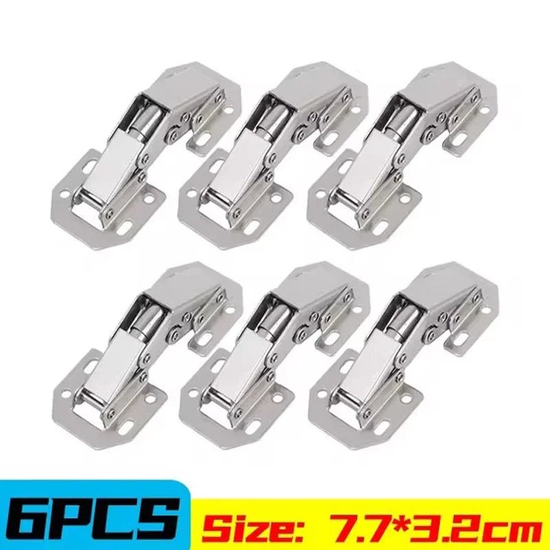 2/10PCS 90 Degree Steel Cabinet Hinges No - Drilling Buffer Hinge Kitchen Cabinet Cupboard Hinges DIY Furniture Hardware Tools - Checkouts USA
