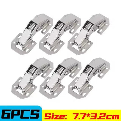 2/10PCS 90 Degree Steel Cabinet Hinges No - Drilling Buffer Hinge Kitchen Cabinet Cupboard Hinges DIY Furniture Hardware Tools - Checkouts USA