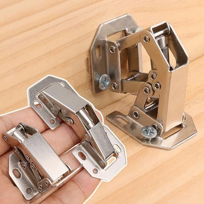2/10PCS 90 Degree Steel Cabinet Hinges No - Drilling Buffer Hinge Kitchen Cabinet Cupboard Hinges DIY Furniture Hardware Tools - Checkouts USA