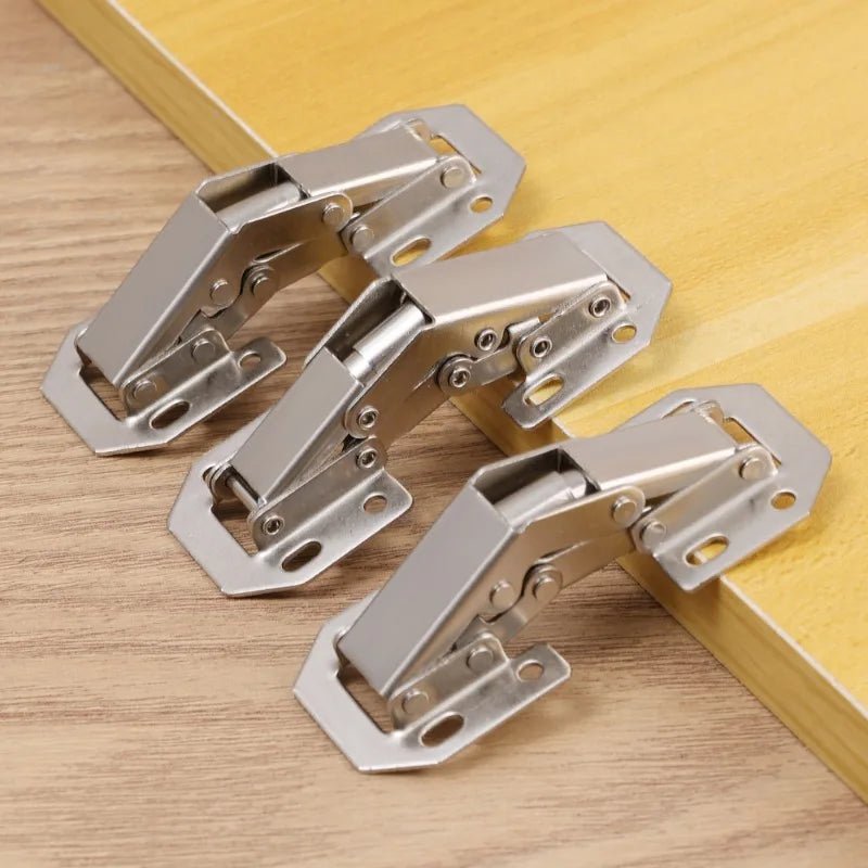 2/10PCS 90 Degree Steel Cabinet Hinges No - Drilling Buffer Hinge Kitchen Cabinet Cupboard Hinges DIY Furniture Hardware Tools - Checkouts USA