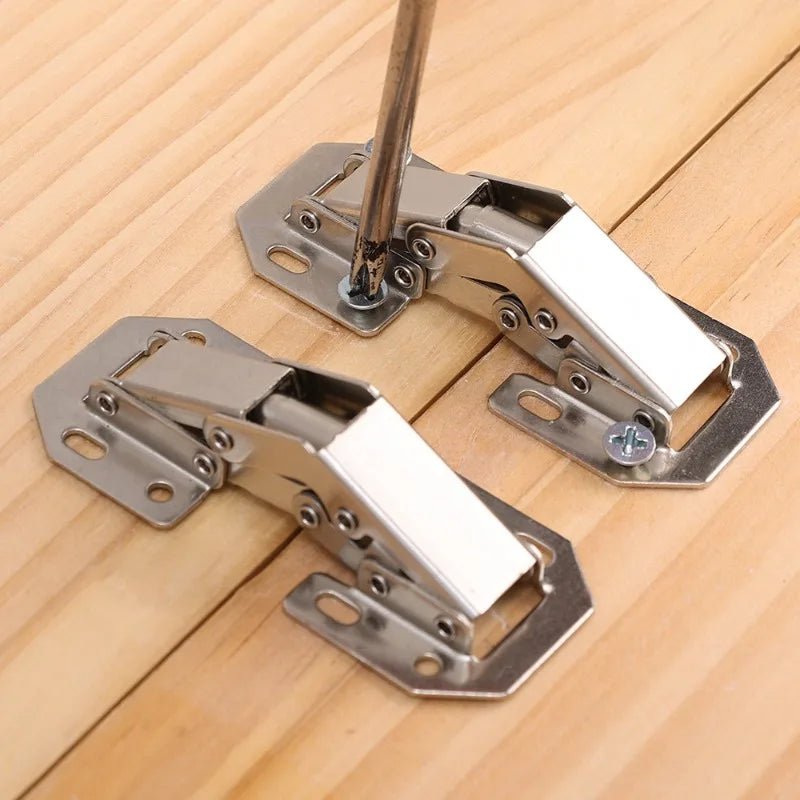 2/10PCS 90 Degree Steel Cabinet Hinges No - Drilling Buffer Hinge Kitchen Cabinet Cupboard Hinges DIY Furniture Hardware Tools - Checkouts USA