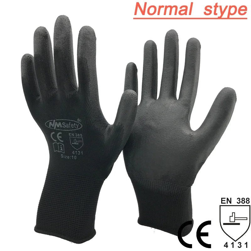 24Pieces/12 Pairs Work Gloves For PU Palm Coating Safety Protective Glove Nitrile Professional Safety Suppliers - Checkouts USA