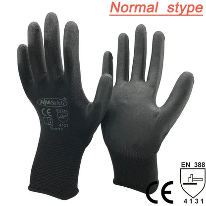 24Pieces/12 Pairs Work Gloves For PU Palm Coating Safety Protective Glove Nitrile Professional Safety Suppliers - Checkouts USA