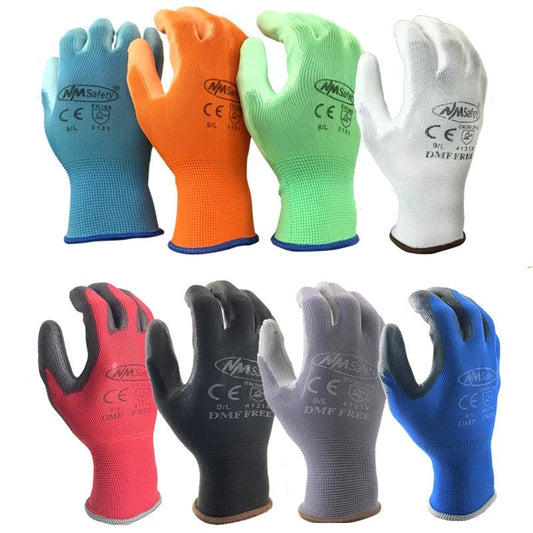 24Pieces/12 Pairs Work Gloves For PU Palm Coating Safety Protective Glove Nitrile Professional Safety Suppliers - Checkouts USA