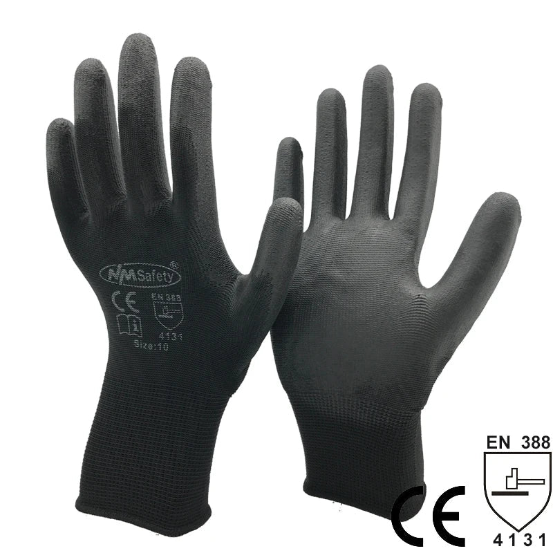 24Pieces/12 Pairs Work Gloves For PU Palm Coating Safety Protective Glove Nitrile Professional Safety Suppliers - Checkouts USA