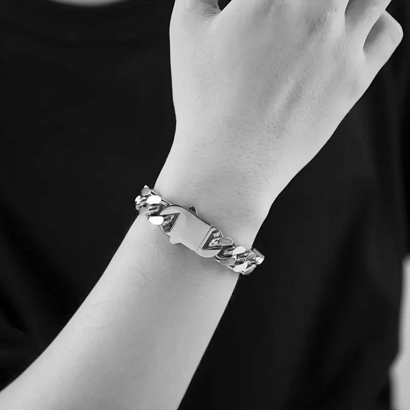 316 Stainless Steel Plated 18k Gold Fashion Crypto Cuban Chain Miami Rap Hip Hop Men's Bracelet Accessory - Checkouts USA