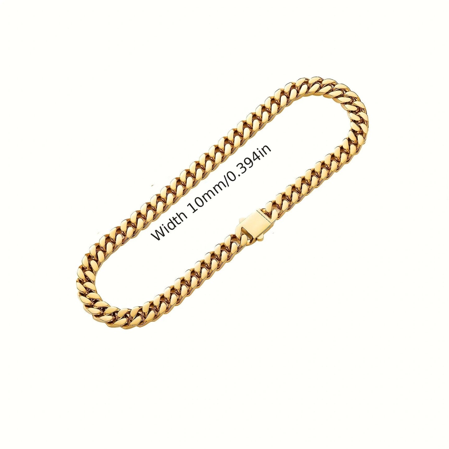 316 Stainless Steel Plated 18k Gold Fashion Crypto Cuban Chain Miami Rap Hip Hop Men's Bracelet Accessory - Checkouts USA