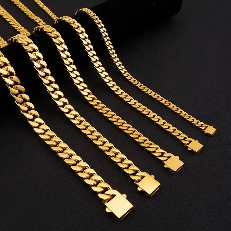 316 Stainless Steel Plated 18k Gold Fashion Crypto Cuban Chain Miami Rap Hip Hop Men's Bracelet Accessory - Checkouts USA