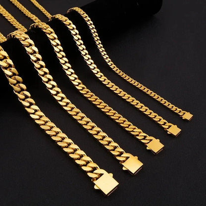 316 Stainless Steel Plated 18k Gold Fashion Crypto Cuban Chain Miami Rap Hip Hop Men's Bracelet Accessory - Checkouts USA