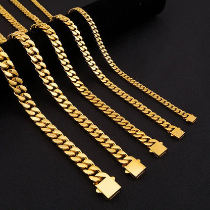 316 Stainless Steel Plated 18k Gold Fashion Crypto Cuban Chain Miami Rap Hip Hop Men's Bracelet Accessory - Checkouts USA