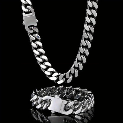 316 Stainless Steel Plated 18k Gold Fashion Crypto Cuban Chain Miami Rap Hip Hop Men's Bracelet Accessory - Checkouts USA
