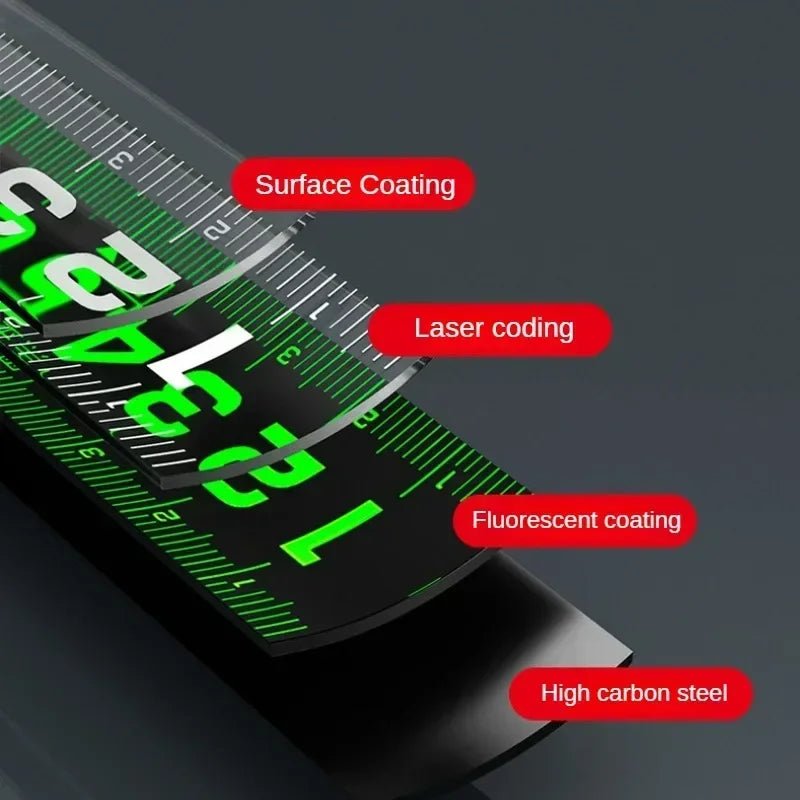 3/5/10M Metric Measuring Tape Self Locking Fluorescent Steel Tape Measure High Precision Wear - resistant Ruler Measuring Tools - Checkouts UK