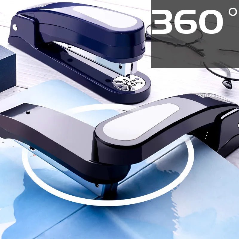 360 Rotatable Heavy Duty Stapler Use 24/6 Staples Effortless Long Stapler School Paper Staplers Office Bookbinding Supplies - Checkouts USA