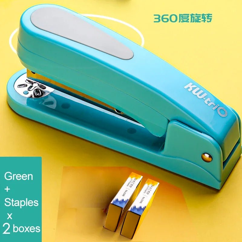 360 Rotatable Heavy Duty Stapler Use 24/6 Staples Effortless Long Stapler School Paper Staplers Office Bookbinding Supplies - Checkouts USA