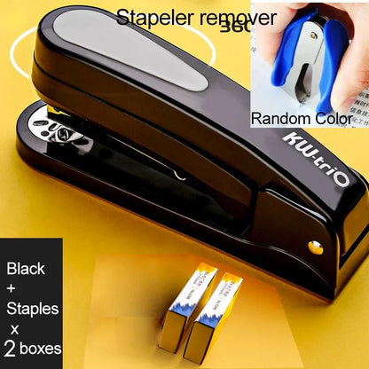 360 Rotatable Heavy Duty Stapler Use 24/6 Staples Effortless Long Stapler School Paper Staplers Office Bookbinding Supplies - Checkouts USA