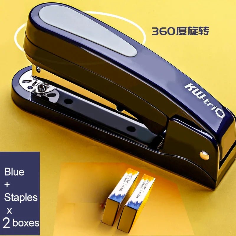 360 Rotatable Heavy Duty Stapler Use 24/6 Staples Effortless Long Stapler School Paper Staplers Office Bookbinding Supplies - Checkouts USA