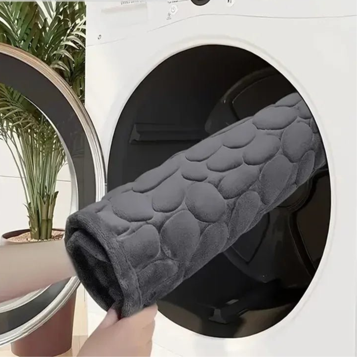 3D Non Slip Bathroom Mat Cobblestone Embossed Bath Mats Absorbent Doormat Carpet Door Floor Mats Machine Washable Quick Drying - Checkouts UK