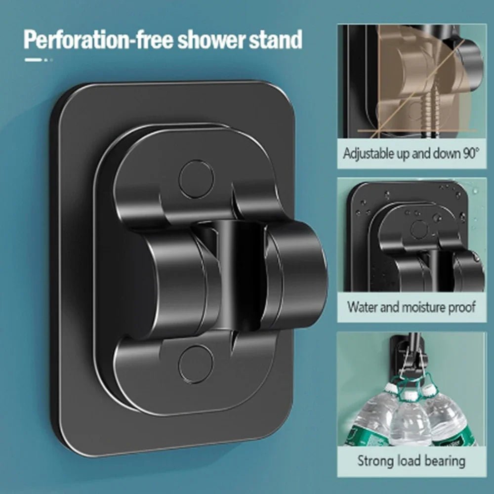 3Pcs/Set Adjustable Silver/Black Shower Head, High Pressure Water Saving Shower Head With 5 Modes+Wall Mounted Bracket+1.5M Hose - Checkouts USA