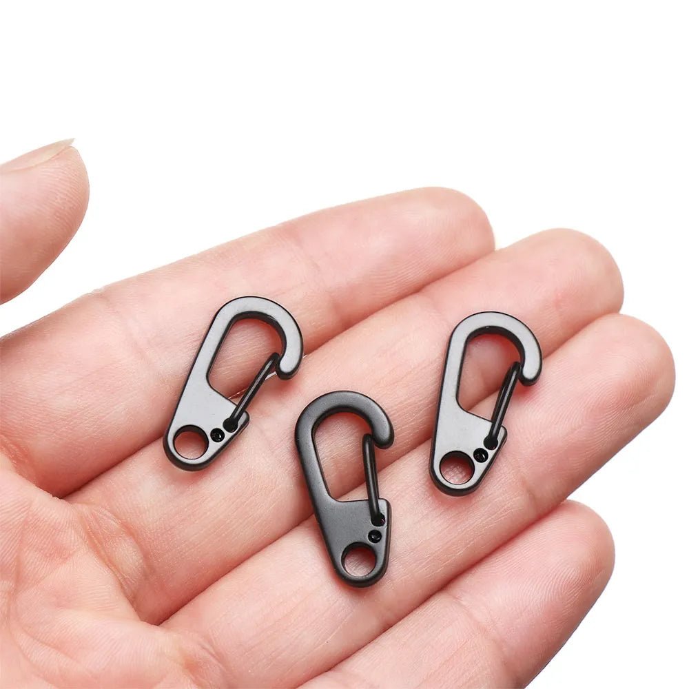 4/10Pcs Carabiner D - Ring Key Chain Spring Clips Mini Aluminium Alloy Hang Buckle Survival EDC Gear Outdoor Camping Keyring Tool - Checkouts UK