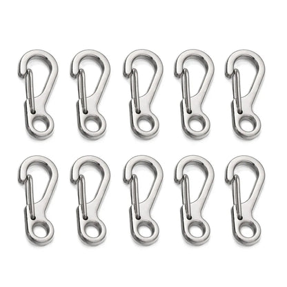 4/10Pcs Carabiner D - Ring Key Chain Spring Clips Mini Aluminium Alloy Hang Buckle Survival EDC Gear Outdoor Camping Keyring Tool - Checkouts UK