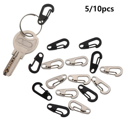 4/10Pcs Carabiner D - Ring Key Chain Spring Clips Mini Aluminium Alloy Hang Buckle Survival EDC Gear Outdoor Camping Keyring Tool - Checkouts UK