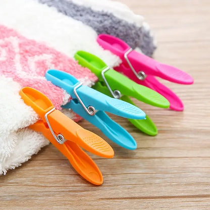 48/24Pcs Clothespins Hanging Pegs Clips Plastic Hangers Racks Laundry Clothes Pegs Clamps Towel Clips Home Storage Hooksks - Checkouts UK