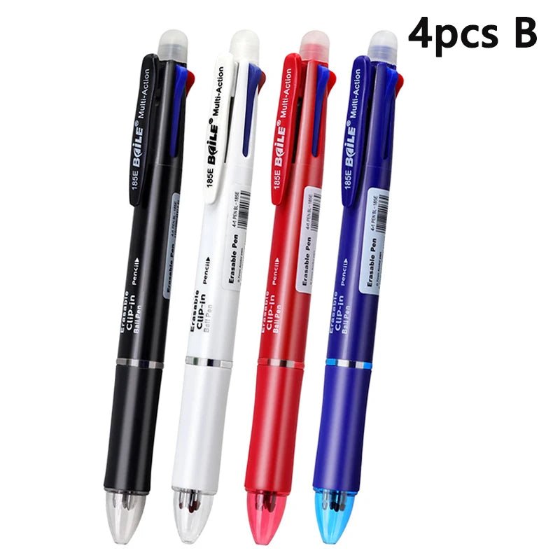 5 In 1 Multicolor Erasable Gel Pens Set with 0.7mm Refills and 0.5mm Automatic Pencil Lead, Office School Writing Ballpoint Pen - Checkouts USA