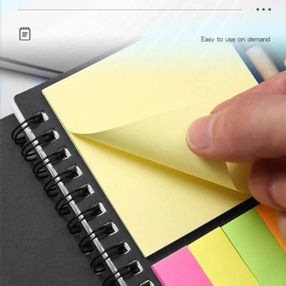 5 - Pack Spiral Bound Notepad Set with Pen Holder & Color sticky note - Embedded Notebooks for Office, School, Gift - Checkouts USA