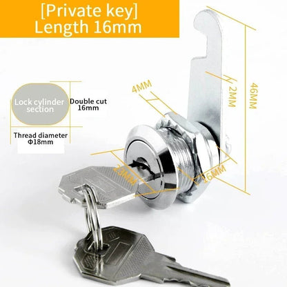 5/ Sets Security Cam Lock Metal Cylinder With 2 Keys for Mailbox File Cabinet Furniture Hardware 16MM/20MM/25MM/30MM - Checkouts USA