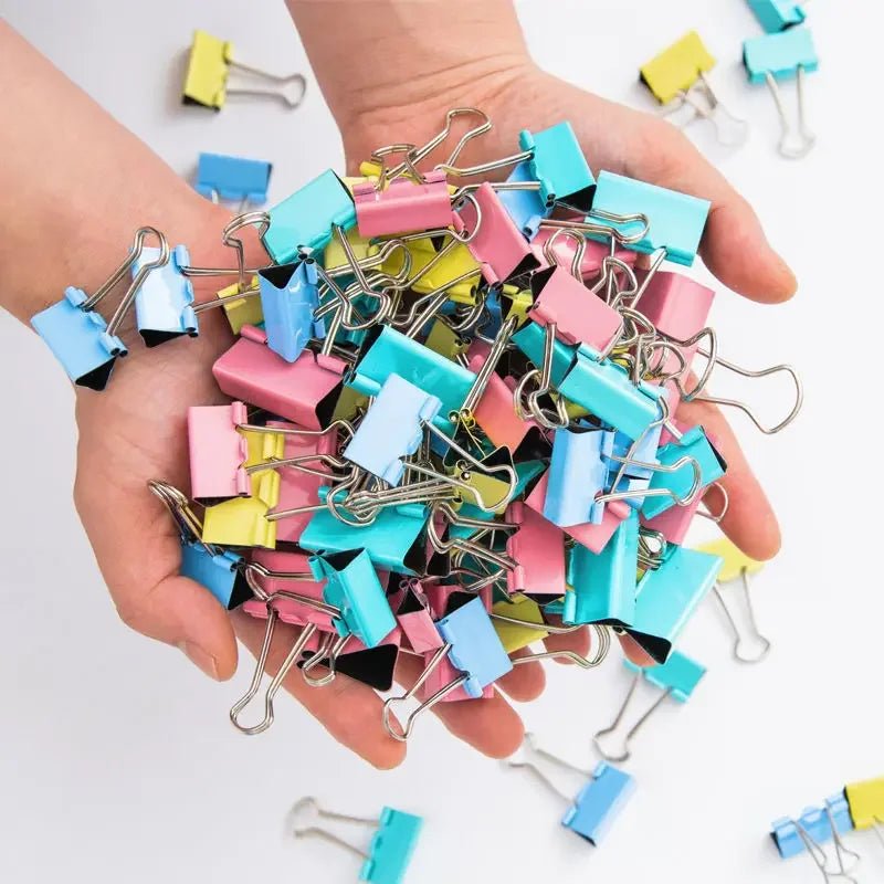 50Pcs Metal Binder Clips Colorful File Paper Clip Mini 15mm Used for Books Stationery Clip School Office Supplies - Checkouts USA