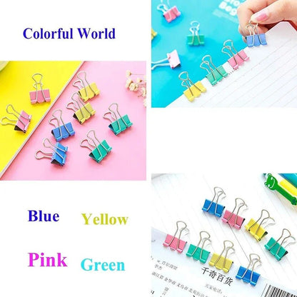 50Pcs Metal Binder Clips Colorful File Paper Clip Mini 15mm Used for Books Stationery Clip School Office Supplies - Checkouts USA