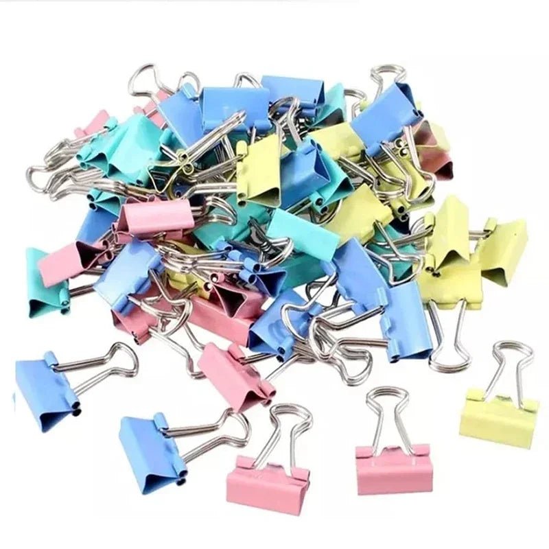 50Pcs Metal Binder Clips Colorful File Paper Clip Mini 15mm Used for Books Stationery Clip School Office Supplies - Checkouts USA
