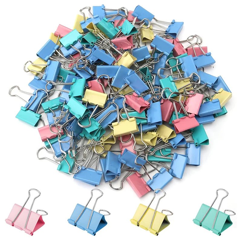 50Pcs Metal Binder Clips Colorful File Paper Clip Mini 15mm Used for Books Stationery Clip School Office Supplies - Checkouts USA
