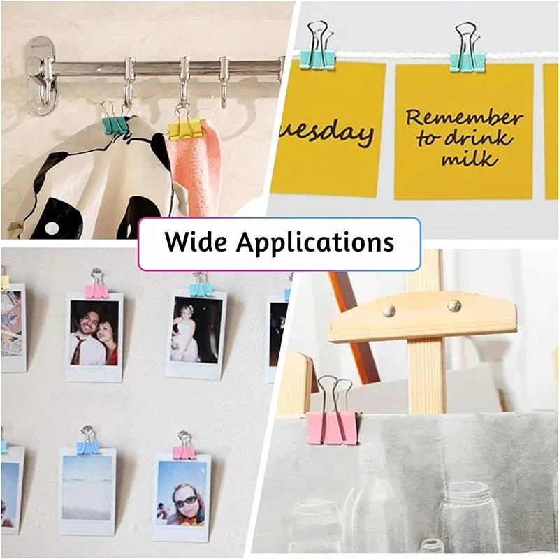 50Pcs Metal Binder Clips Colorful File Paper Clip Mini 15mm Used for Books Stationery Clip School Office Supplies - Checkouts USA