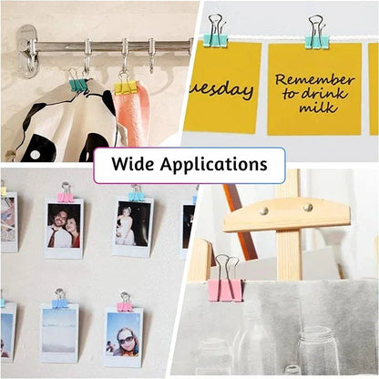 50Pcs Metal Binder Clips Colorful File Paper Clip Mini 15mm Used for Books Stationery Clip School Office Supplies - Checkouts USA