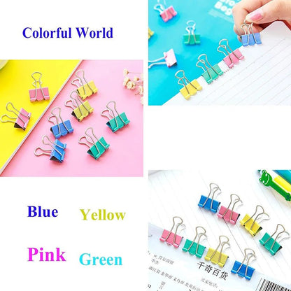 50Pcs Metal Binder Clips Colorful File Paper Clip Mini 15mm Used for Books Stationery Clip School Office Supplies - Checkouts USA