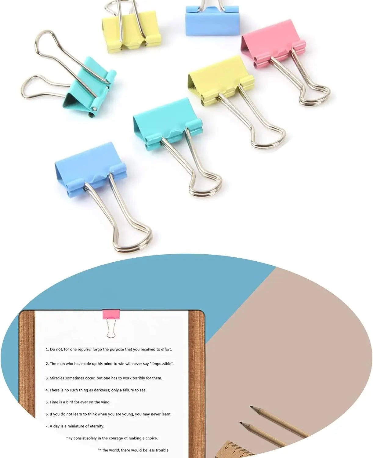 50Pcs Metal Binder Clips Colorful File Paper Clip Mini 15mm Used for Books Stationery Clip School Office Supplies - Checkouts USA