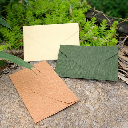 50pcs Wholesale Linen Textured Triangle Envelope Colorful Paper Wedding Party Invitation Greeting Card Brown wine red 105*70mm - Checkouts USA