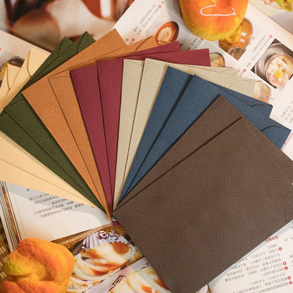 50pcs Wholesale Linen Textured Triangle Envelope Colorful Paper Wedding Party Invitation Greeting Card Brown wine red 105*70mm - Checkouts USA