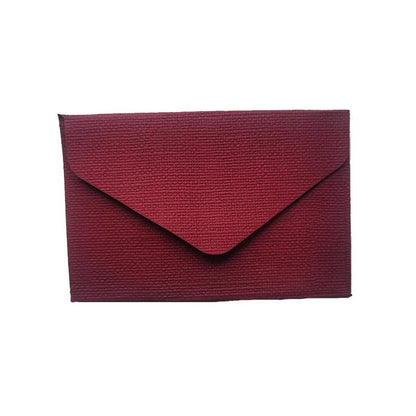 50pcs Wholesale Linen Textured Triangle Envelope Colorful Paper Wedding Party Invitation Greeting Card Brown wine red 105*70mm - Checkouts USA