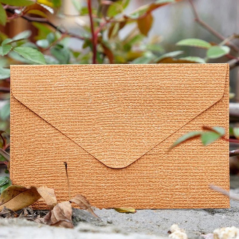 50pcs Wholesale Linen Textured Triangle Envelope Colorful Paper Wedding Party Invitation Greeting Card Brown wine red 105*70mm - Checkouts USA