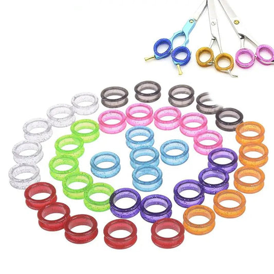 5X Professional Pet Grooming Scissors Protector Cutting Curved Thinning Shears Silicone Finger Rings for Cat Dog Hair Scissors - Furbury