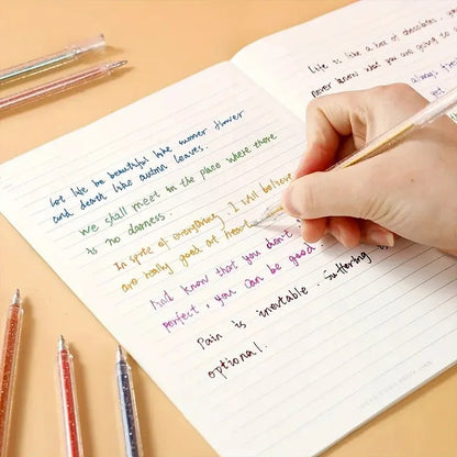 60PCS Glitter Gel Pens Set, Water - Resistant Plastic Rollerball Pens - Ideal for Cardstock, Journals, Drawing, Marking, Coloring - Checkouts USA