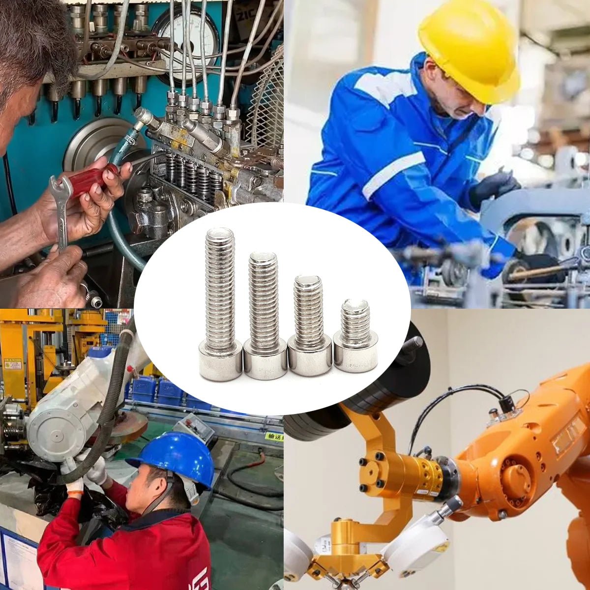 610Pcs M3 M4 M5 M6 Stainless Steel Bolt Nut Kit, Hexagonal Screw Classification Kit, Hexagonal Screw Nut Flat Washer Spring Washer Set, Locking Nut Bolt DIY Tool Kit - Checkouts USA