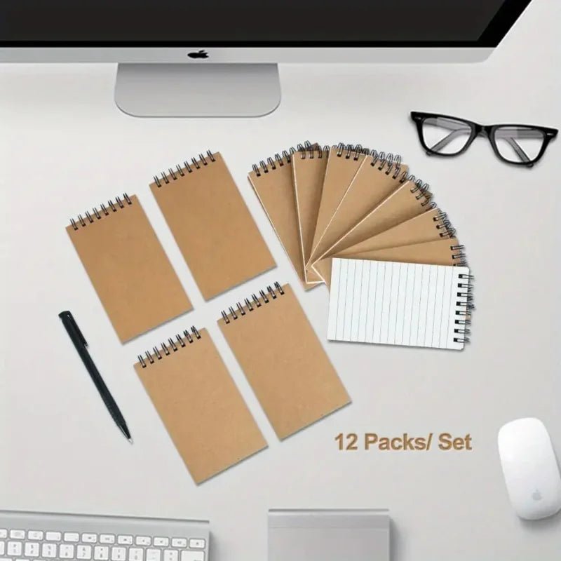6/12 pocket notebooks, spiral - bound notepads, office - style mini notebooks, lined paper memos for home, university, or school use - Checkouts USA