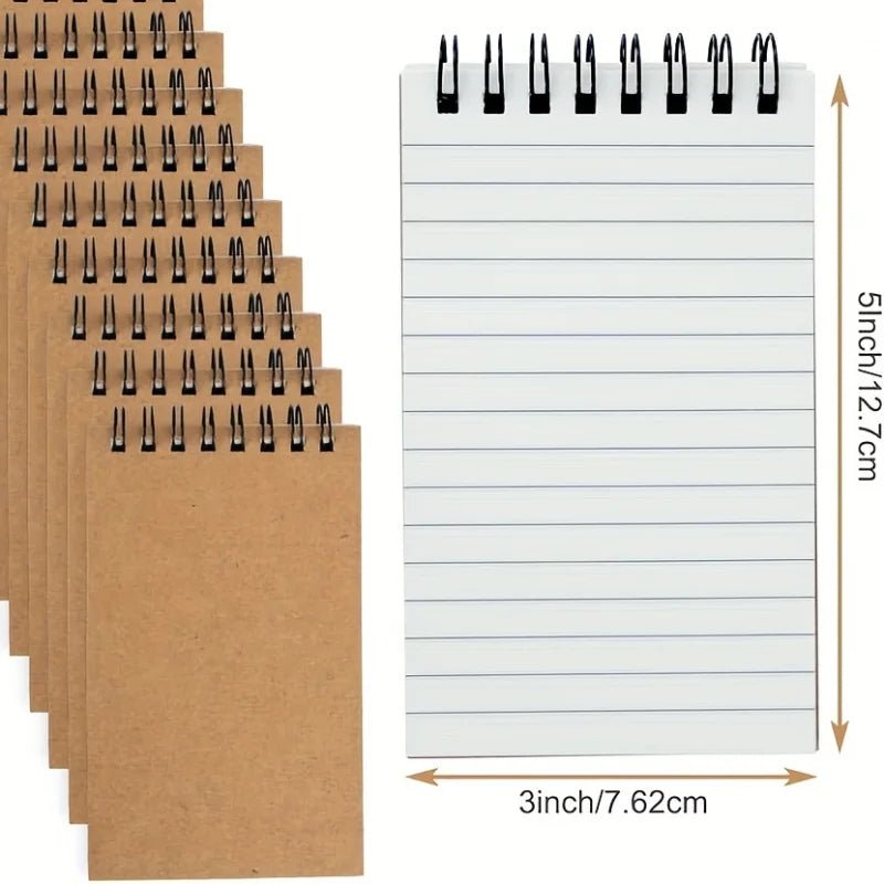 6/12 pocket notebooks, spiral - bound notepads, office - style mini notebooks, lined paper memos for home, university, or school use - Checkouts USA