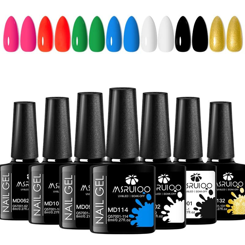 7pc Nail Gel Polish Set DIY Nail Art Design All For Decoration Soak Off UV Gel Long Lasting Manicure Painting Gel Vernis Kits - Checkouts UK