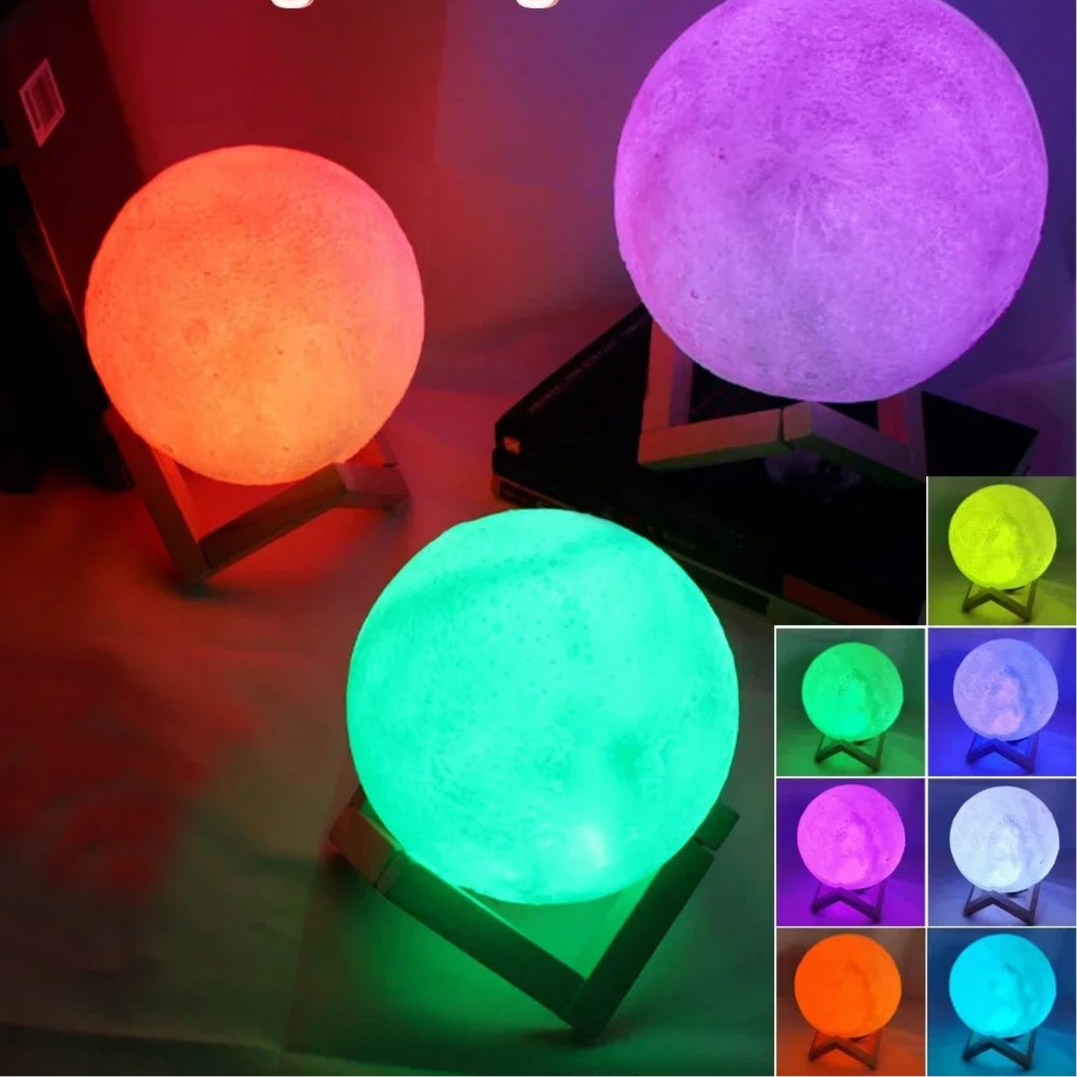 8cm Moon Lamp LED Night Light Battery Powered With Stand Starry Lamp Bedroom Decor Night Lights Kids Gift Moon Lamp - Checkouts UK