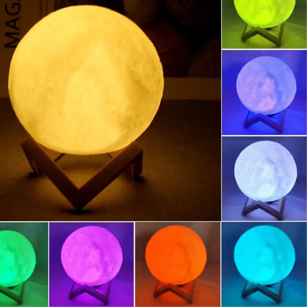 8cm Moon Lamp LED Night Light Battery Powered With Stand Starry Lamp Bedroom Decor Night Lights Kids Gift Moon Lamp - Checkouts UK