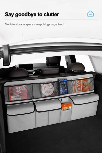 9 - Pocket Car Organizer Seat Back Hanging Storage Bag Wear - Resistant Oxford Colth SUV/MPV Trunk Organizer with Zipper - Checkouts USA